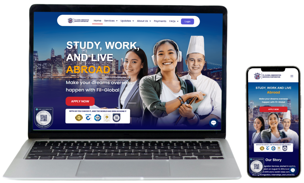 Fil-Global website view on laptop and smartphone